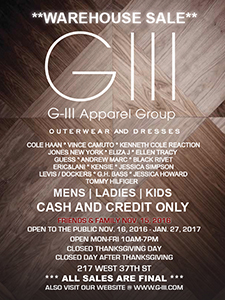 G-III Apparel Group Apparel & Accessories NY Warehouse Sale